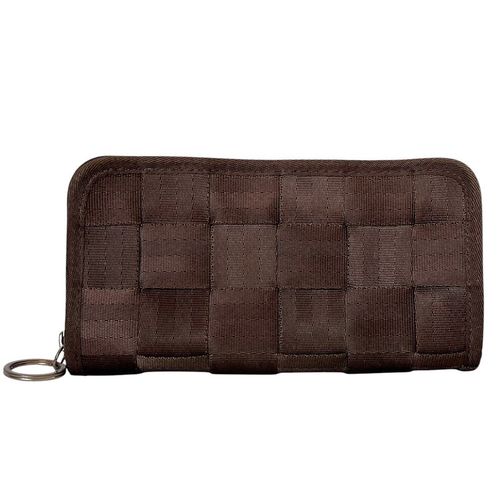 Harveys Seatbelt Bag Brown Zip-Around Long Wallet Clutch Handbag Evening Purse
